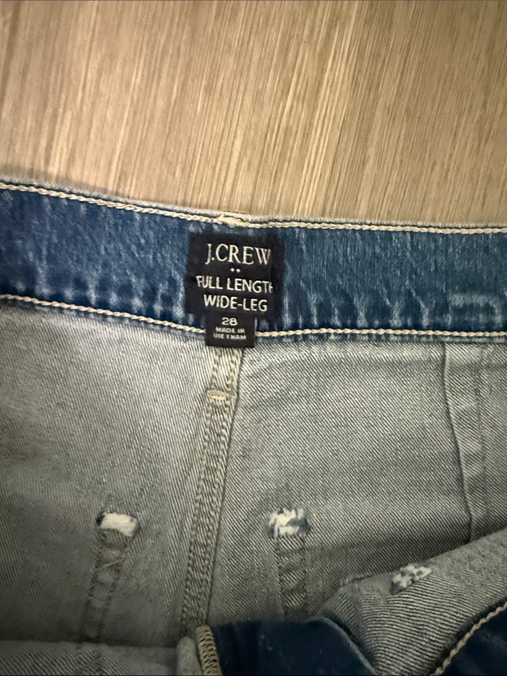 J. Crew Wide-Leg Jeans in Medium Blue Denim - Picture 2 of 5